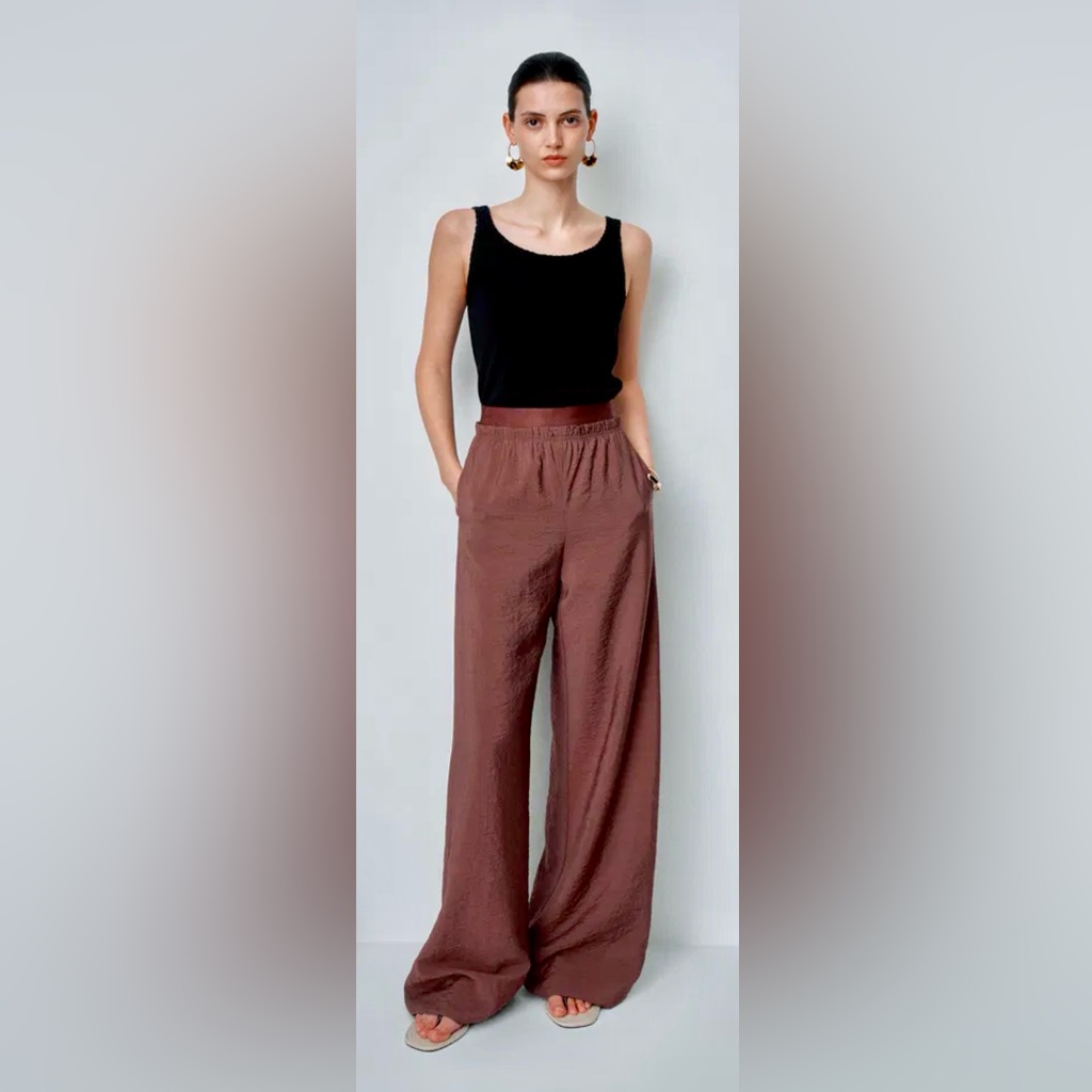 Fabrique Harper Elastic Waist Wide Leg Pants Women’s Size Xs